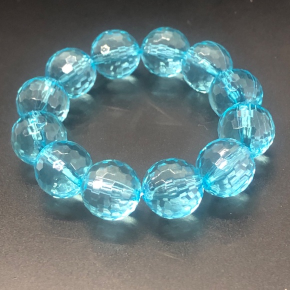 Ocean Bliss Blue Sparkle Beaded Stretch Bracelet - Picture 1 of 15